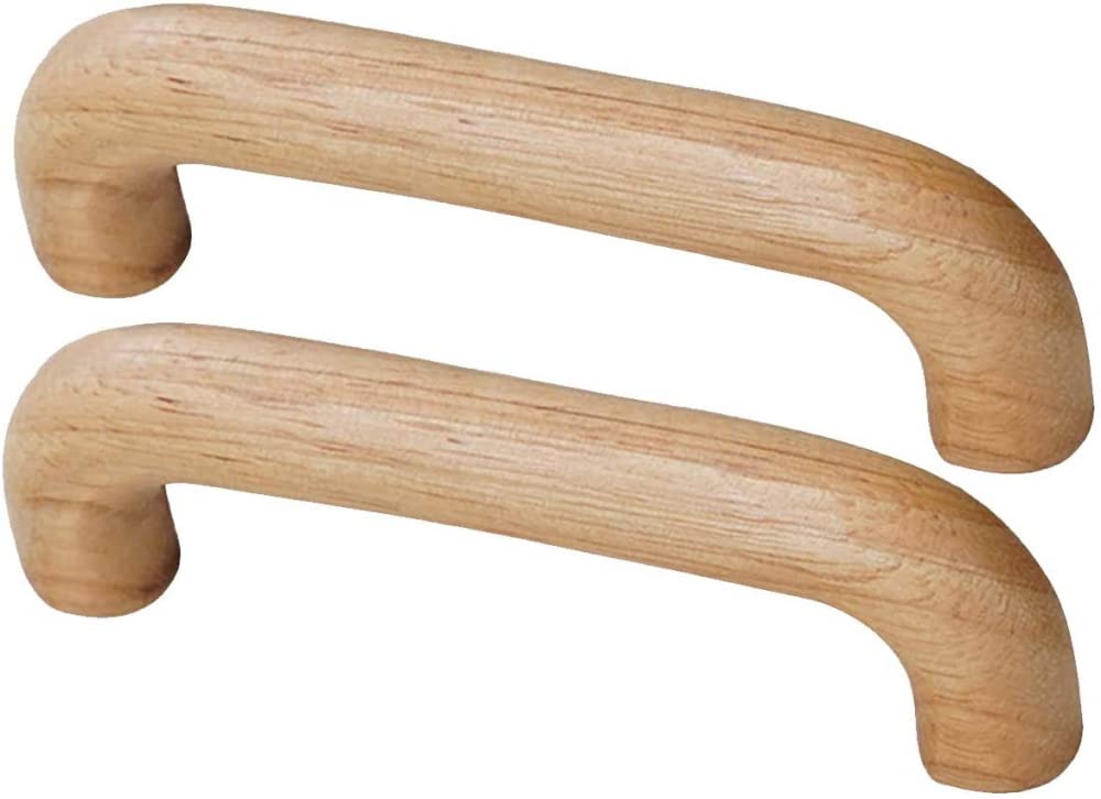 Wooden Cabinet Handles 2pcs - Rubber Wood Drawer Pulls for Wardrobe & Doors (96mm/128mm Hole) - Home Furniture Upgrade