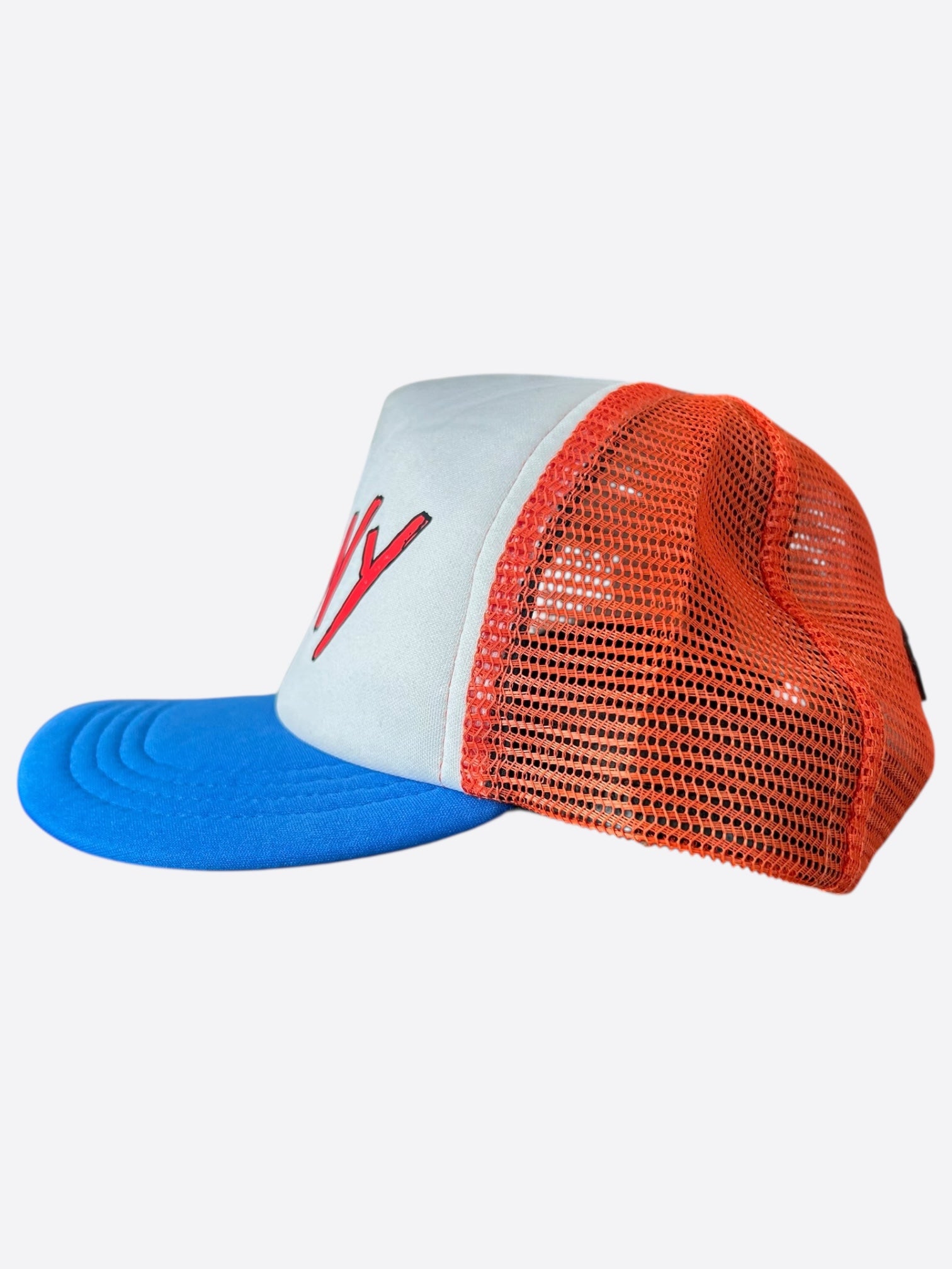 Chrome Hearts Matty Boy Orange & Blue NY Trucker Hat - Stylish Unisex Baseball Cap for Streetwear & Casual Outfits
