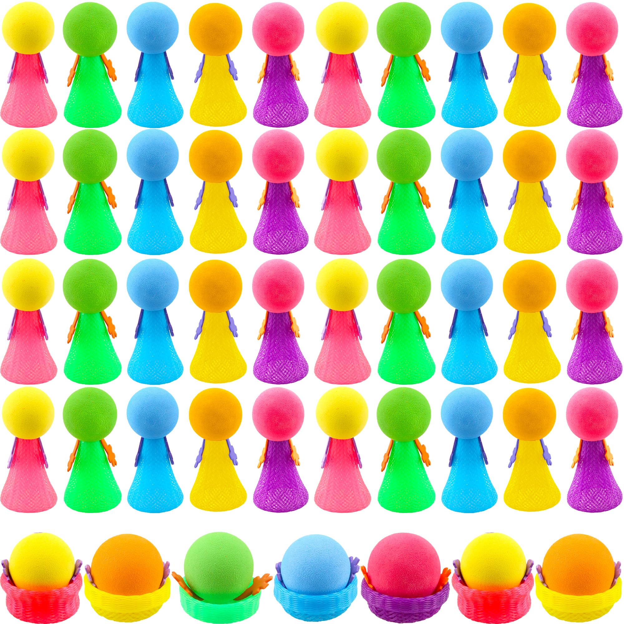 48 Pcs Colorful Jumping Spring Toys - Fun Popper Spring Launcher & Bouncy Toys for Kids - Perfect for Birthday Party Favors, Goodie Bags & Christmas Stocking Stuffers - Great for Indoor Play, Stress Relief & Sensory Development (Random Colors)