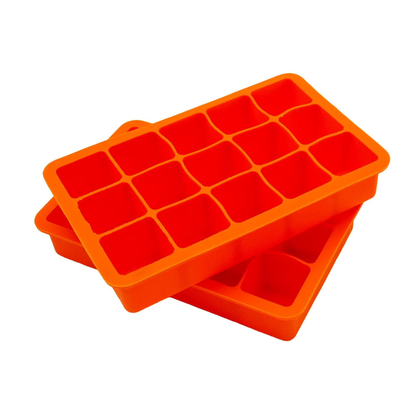 Premium Silicone Ice Cube Trays (2-Pack, Orange) – Flexible, BPA-Free, Easy Release for Cocktails, Smoothies & Cold Drinks