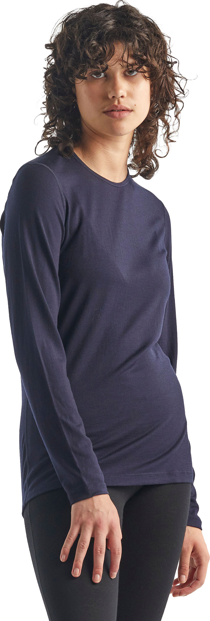 200 Oasis Long Sleeve Crewneck T-Shirt for Women - Soft Cotton Comfort Fit Casual Top - Perfect for Everyday Wear, Layering & Office Outfits