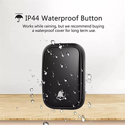 Wireless Doorbell with LED - No Battery Needed, 150M Range, 60 Chime Tones, Easy Installation for Home Security (Black) - Perfect for Apartments, Houses & Offices