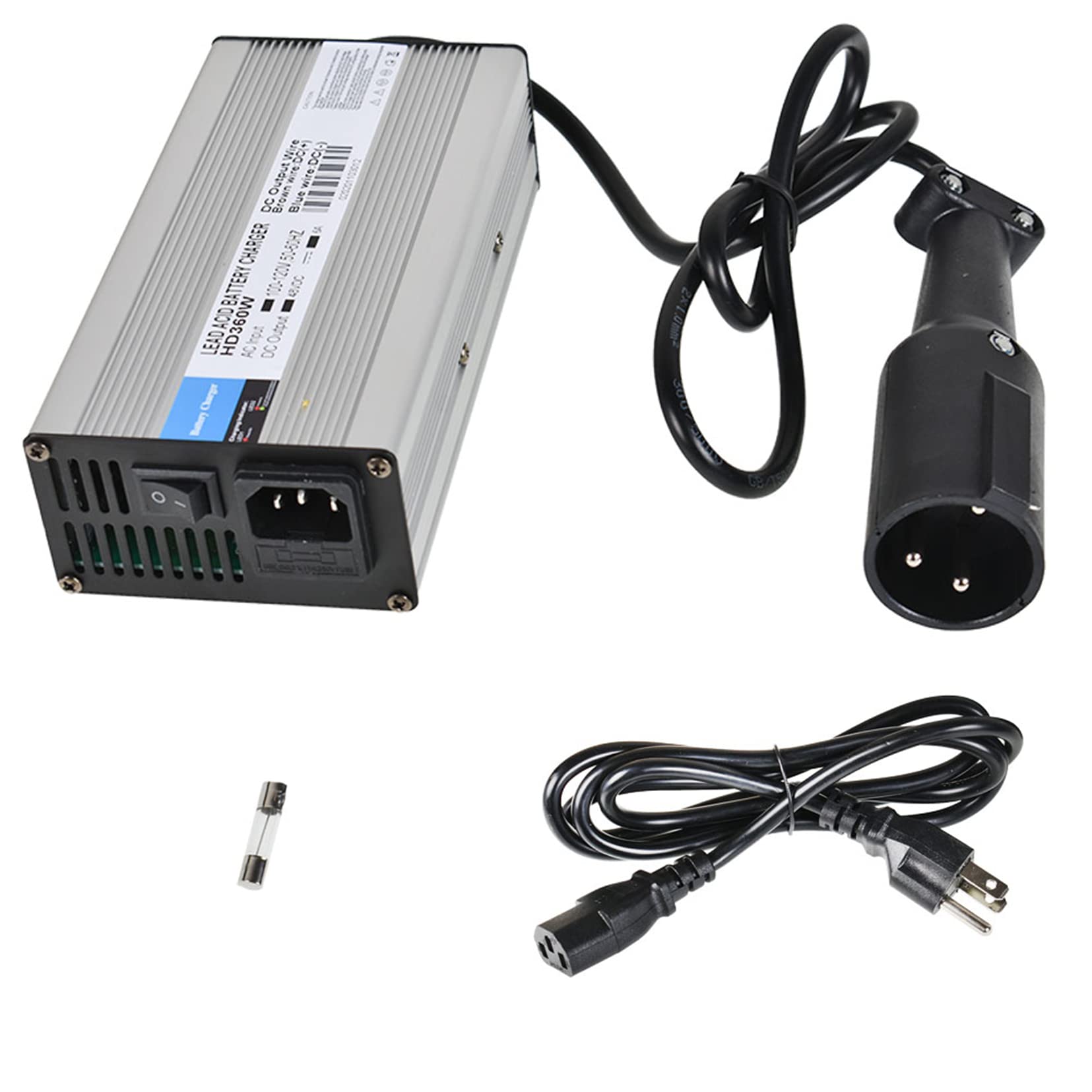 48V 6A Golf Cart Battery Charger with 3 Pin Plug - Replacement Charger for Club Car Golf Carts | Perfect for Home, Course & RV Use