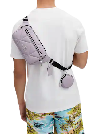 Coach Elias Belt Bag With Puffy Diamond Quilting - Stylish Crossbody Bag for Women | Fashionable Waist Pack for Travel, Shopping & Everyday Use