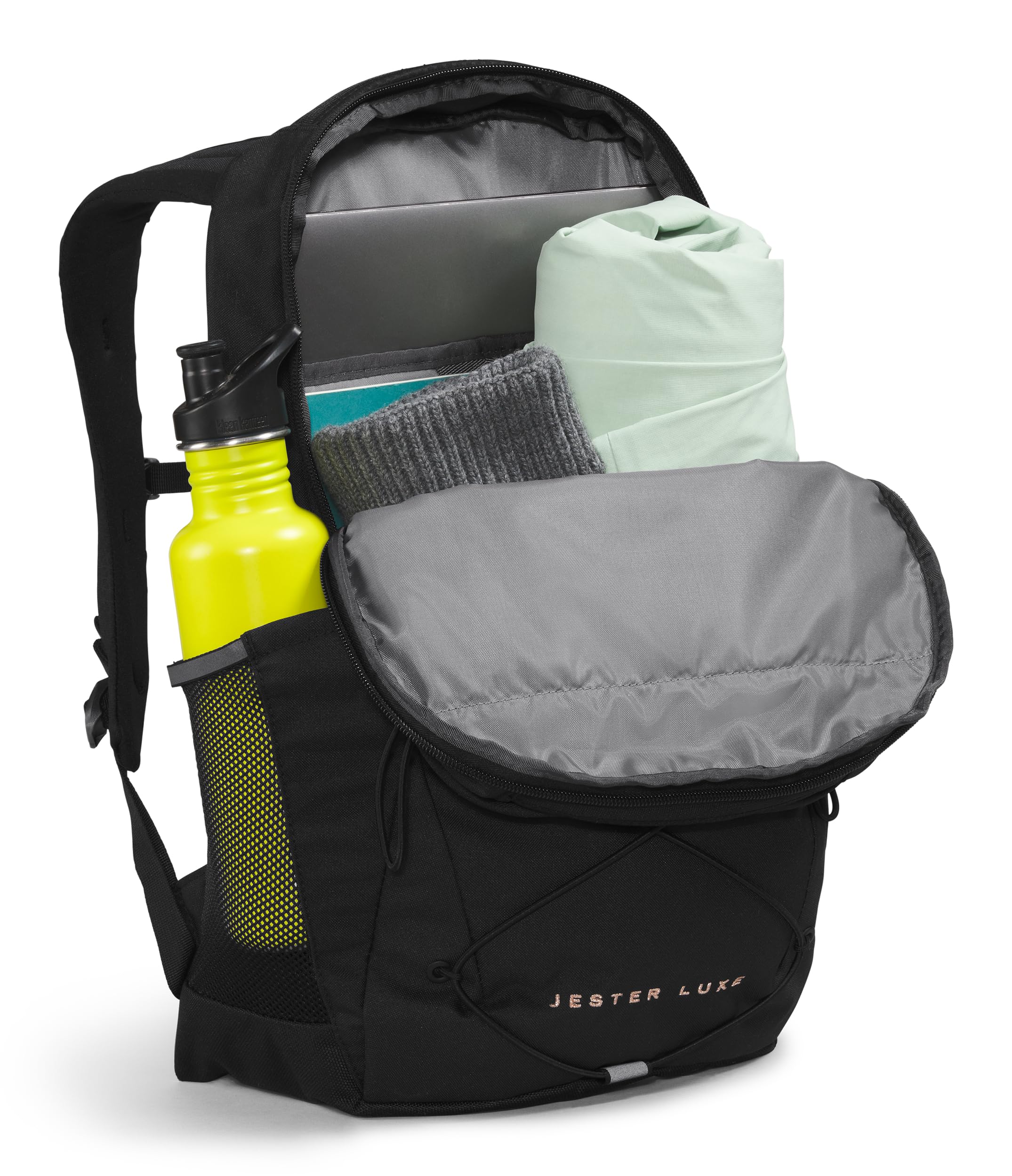 THE NORTH FACE Women's Everyday Jester Laptop Backpack - TNF Black/Burnt Coral Metallic - Lightweight & Durable School, Work & Travel Backpack for Women - Perfect for College, Office & Commuting