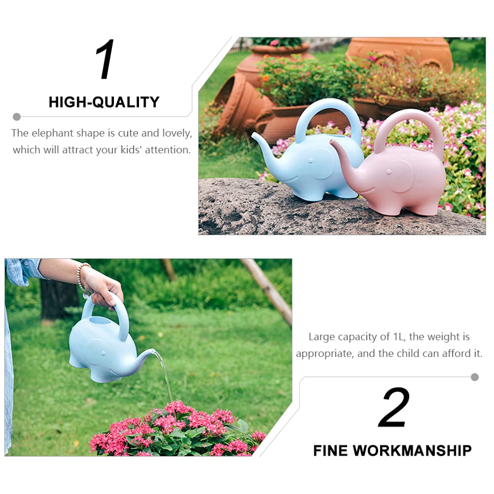 2-Pack Kids Watering Can Set - Durable Plastic Watering Pot for Children, Gardening Supplies for Outdoor & Indoor Plants - Perfect for Garden, Yard, and Home Plant Care (Blue & Green)