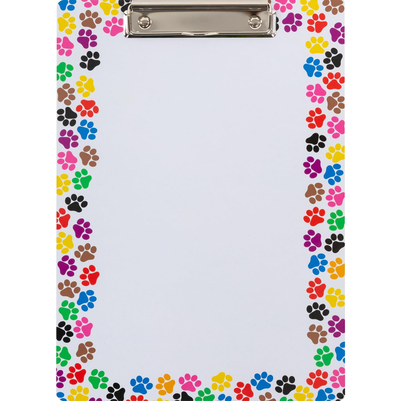 Paw Print Clipboards - Set of 6 for Classroom & Office Use