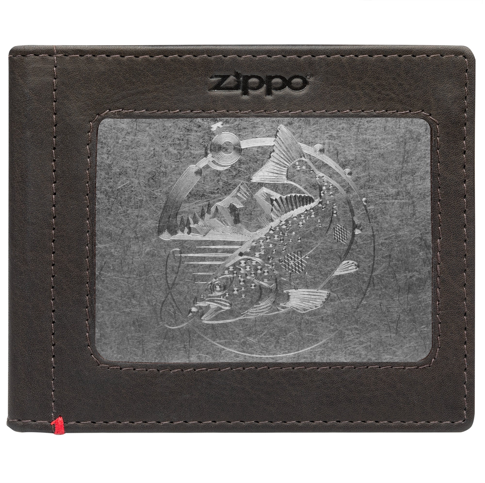 Premium Mocha Leather Wallet with Bass Metal Plate Design - Slim RFID Blocking Bifold Wallet for Men, Perfect for Everyday Use & Travel
