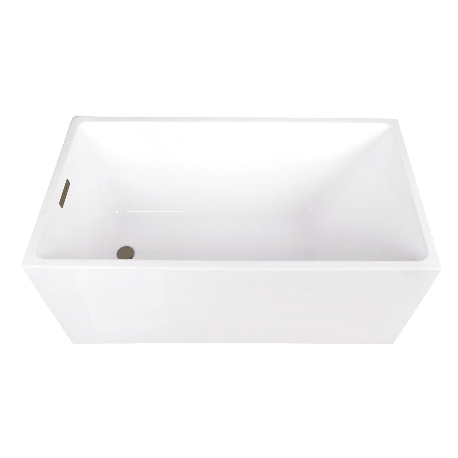 Aqua Eden 51 Inch Acrylic Freestanding Bathtub - Glossy White with Antique Brass Finish - Double Ended Rectangular Soaking Tub with Drain - Perfect for Luxury Bathrooms & Spa Retreats