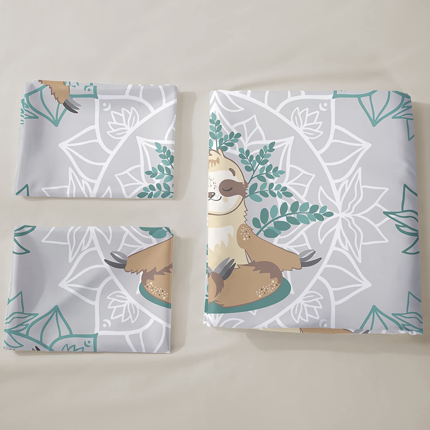 Cartoon Sloth Duvet Cover Set for Kids - Twin Size 3-Piece Bedding Set with 1 Quilt Cover & 2 Pillowcases - Soft Printed Sloth Pattern for Boys & Girls - Perfect for Kids' Bedrooms, Sleepovers & Cozy Room Decor