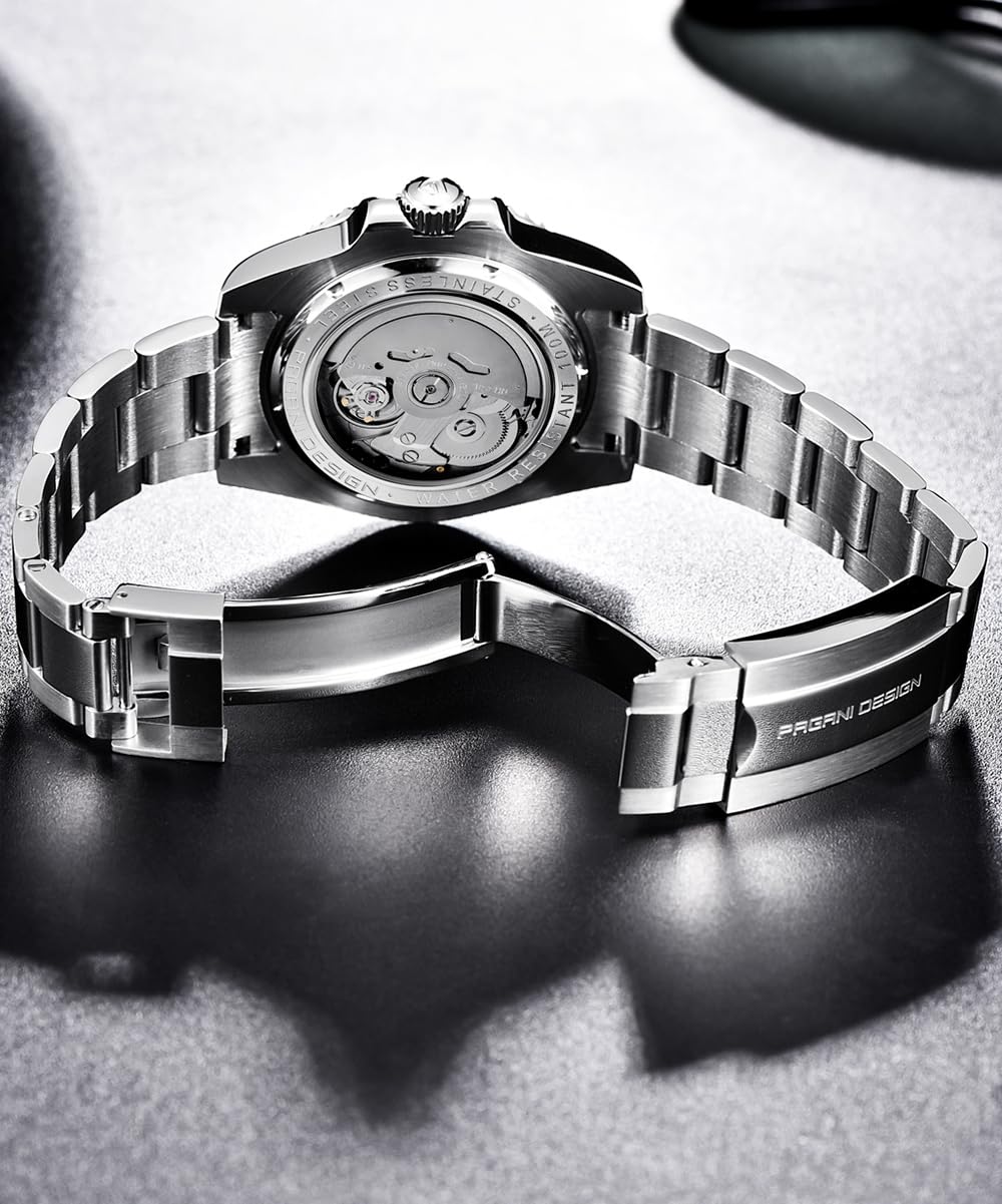 Pagani Design Men's Automatic Watch with Japanese Movement - Stainless Steel Waterproof Luminous Calendar Watch for Business, Casual & Outdoor Activities