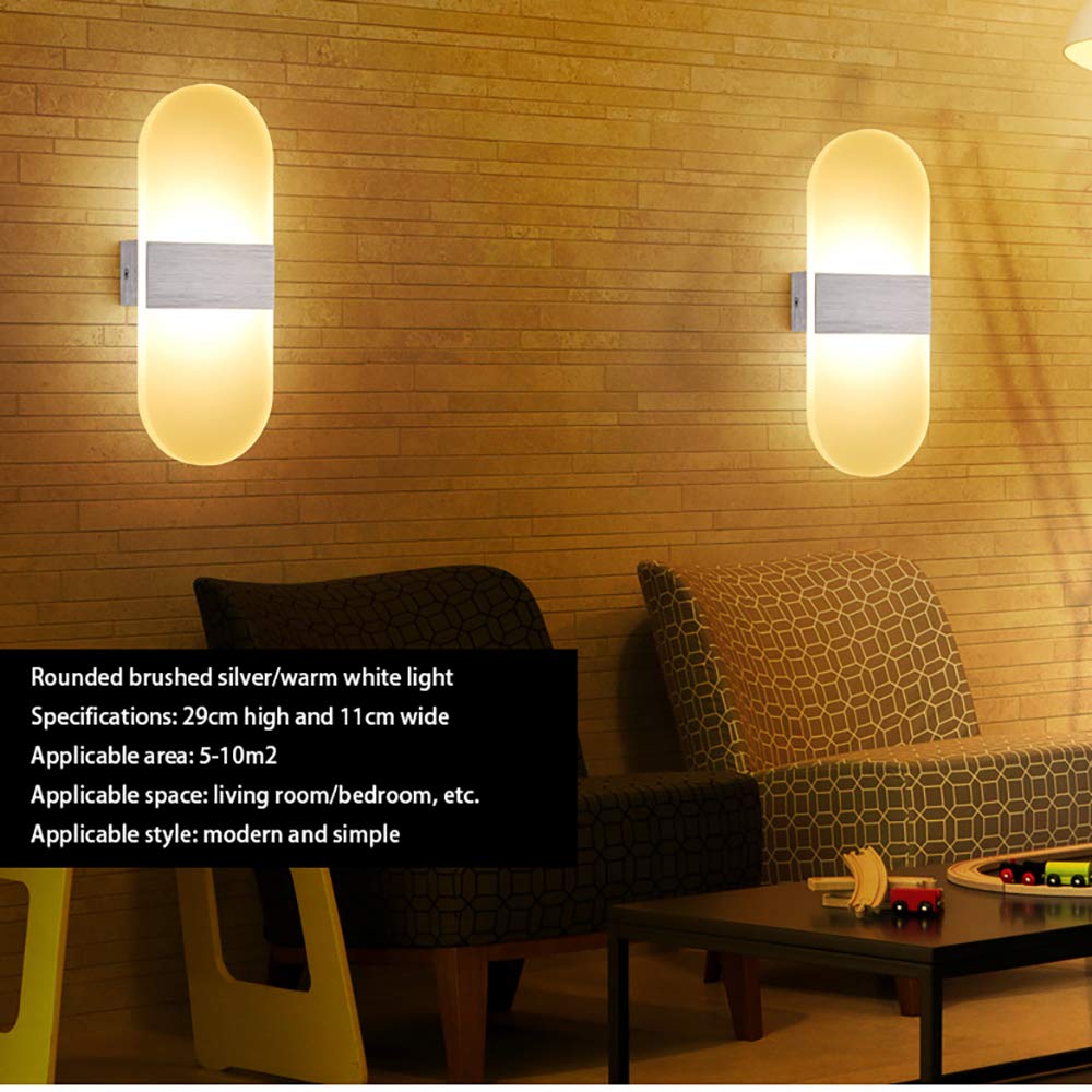 12W LED Wall Lights for Indoor Living Room - Modern Acrylic Wall Sconce Lighting, Decorative LED Wall Lamp for Bedroom, Hallway, Stairs & Balcony - Perfect for Ambient Lighting and Home Decor
