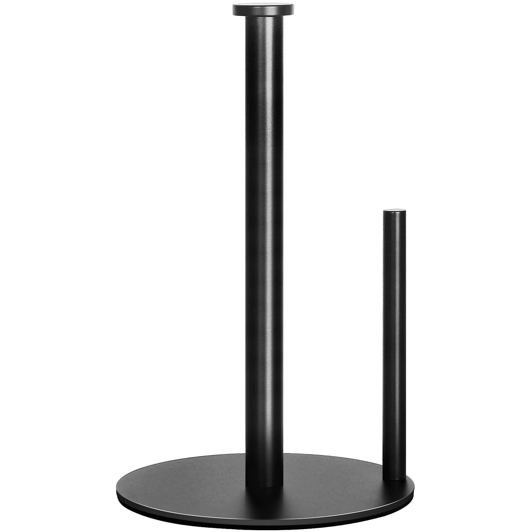 OBODING Black Stainless Steel Paper Towel Holder for Kitchen & Bathroom - Countertop Stand Fits Standard & Large Rolls (Matte Black) - Perfect for Home, Office, and Restaurant Organization