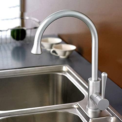 360° Swivel Kitchen Faucet - Space Aluminum Anodized Classic Basin Tap with Pull Down Sprayer | Perfect for Modern Farmhouse, RV & Small Space Kitchens