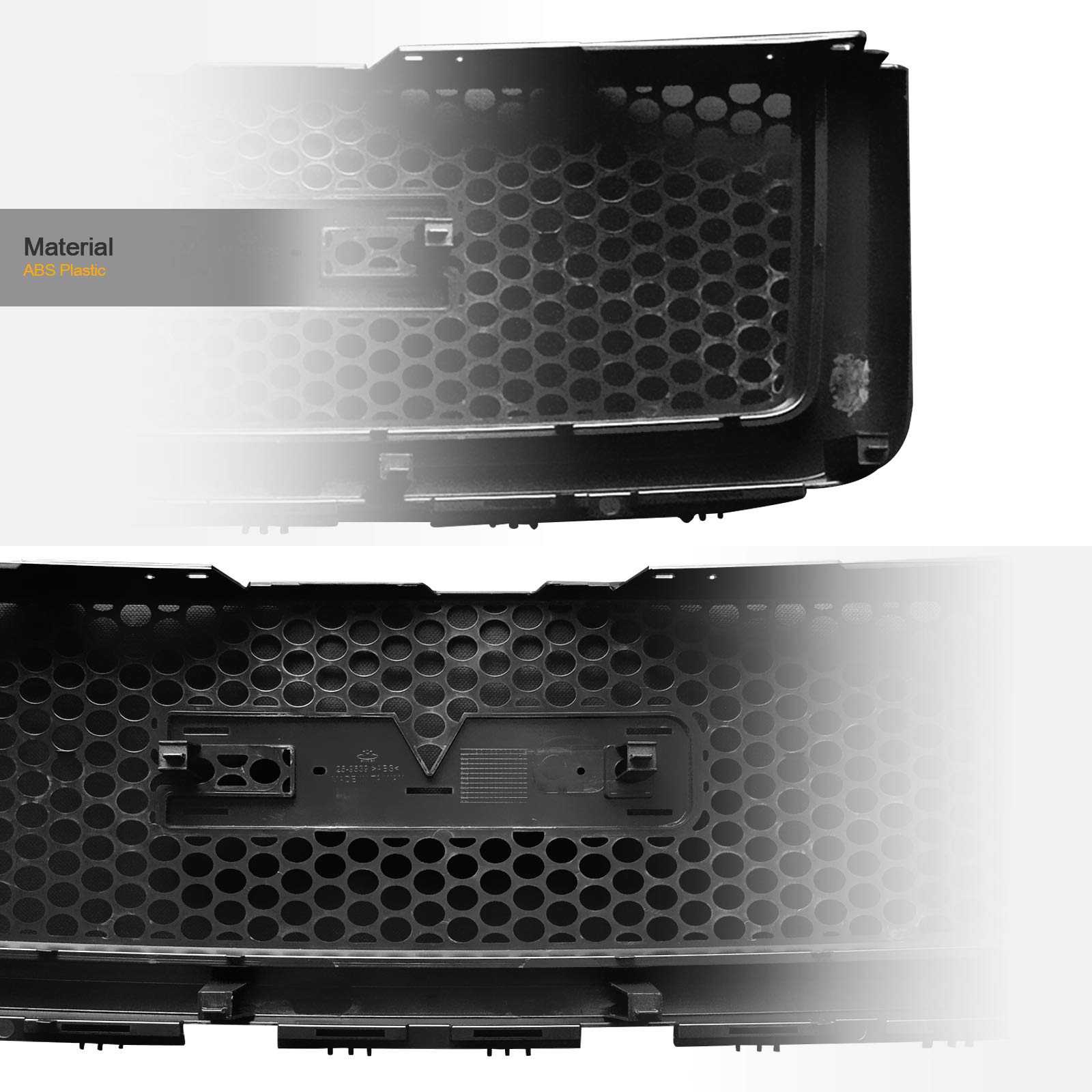 2007-2013 GMC Sierra 1500/Denali & 2009-2013 Hybrid Replacement Front Grille - Glossy Black Mesh Design | Perfect for Off-Roading, Car Upgrades & Truck Customization