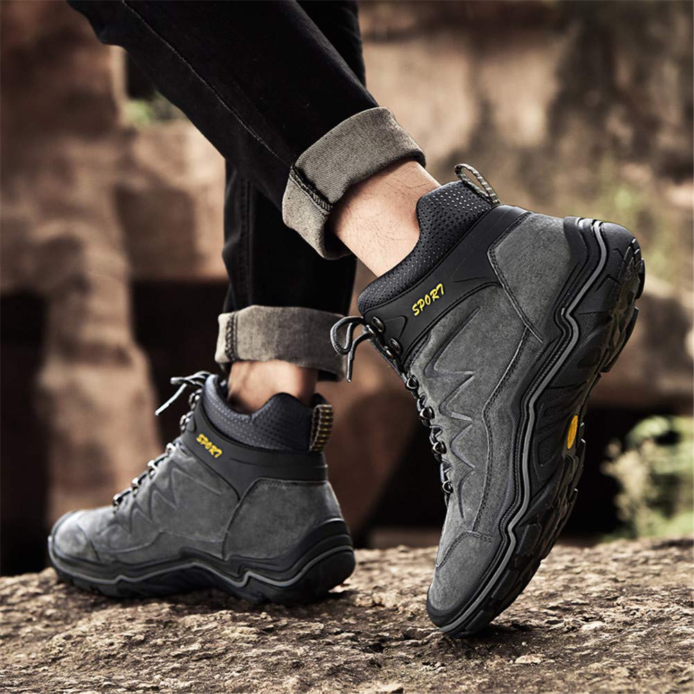 **Ailishabroy Men's High Top Winter Sneakers - Warm Waterproof Hiking & Climbing Shoes with Lace-Up Ankle Support - Perfect for Outdoor Adventures, Trail Running & Casual Wear**