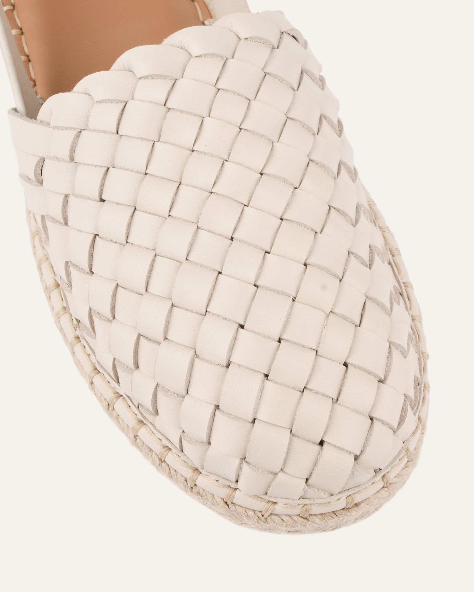 Opal Flat Espadrilles - Off White Leather Women's Casual Shoes for Summer, Beach, and Everyday Wear