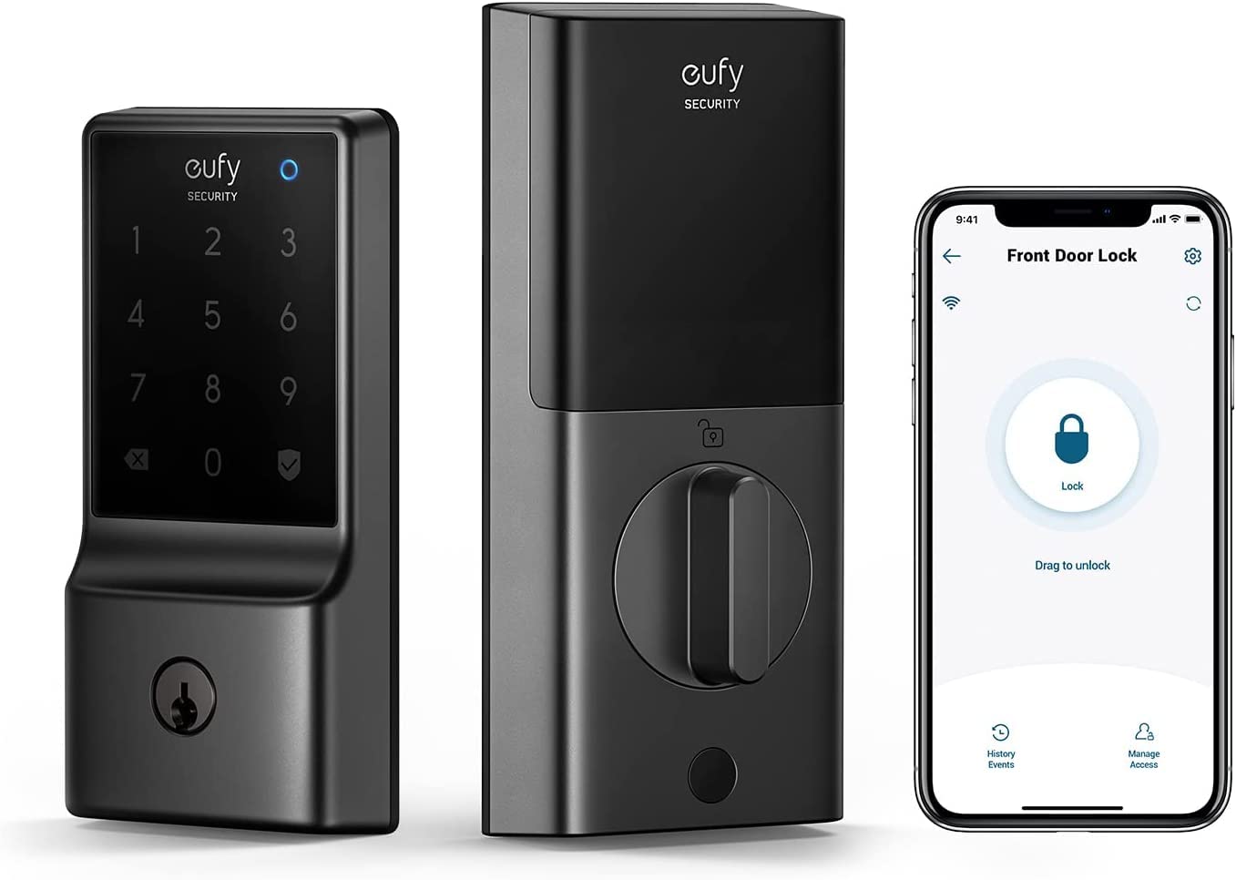 eufy Security Smart Lock C210 - Keyless Entry WiFi Deadbolt with Touchscreen Keypad & App Control | No Bridge Needed | Easy DIY Installation | Includes 4 AA Batteries | Perfect for Home Security & Smart Access