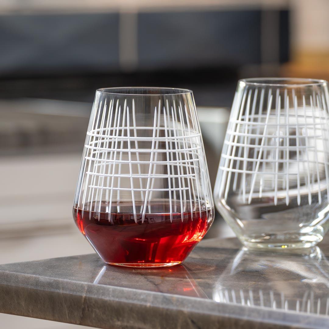 18oz Stemless Wine Tumbler Glasses Set of 2 - Shatterproof & Insulated for Red & White Wine - Perfect for Parties, Picnics & Outdoor Dining