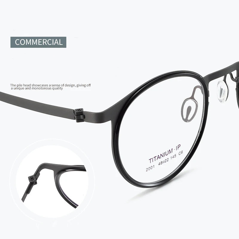 Bclear Women's Full Rim Round Titanium Eyeglasses L2001 - Lightweight & Durable Eyewear for Work, Reading & Fashion
