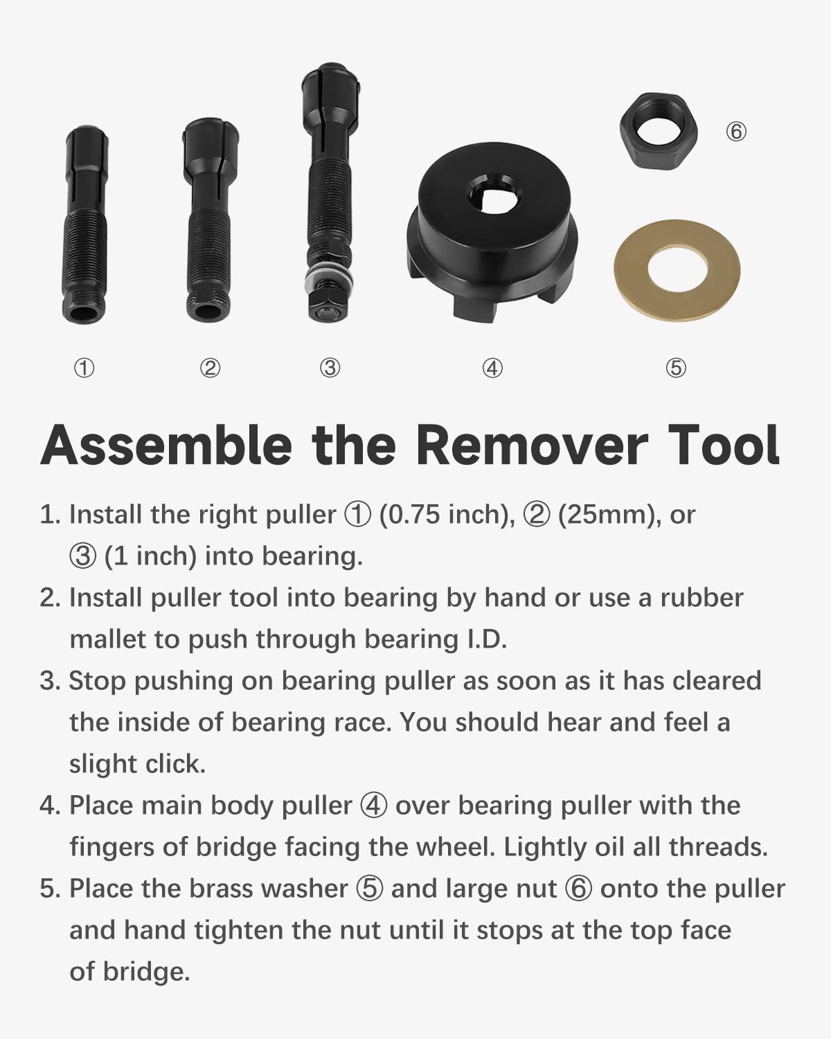 **18-Piece Motorcycle Wheel Bearing Puller Tool Kit – 3/4