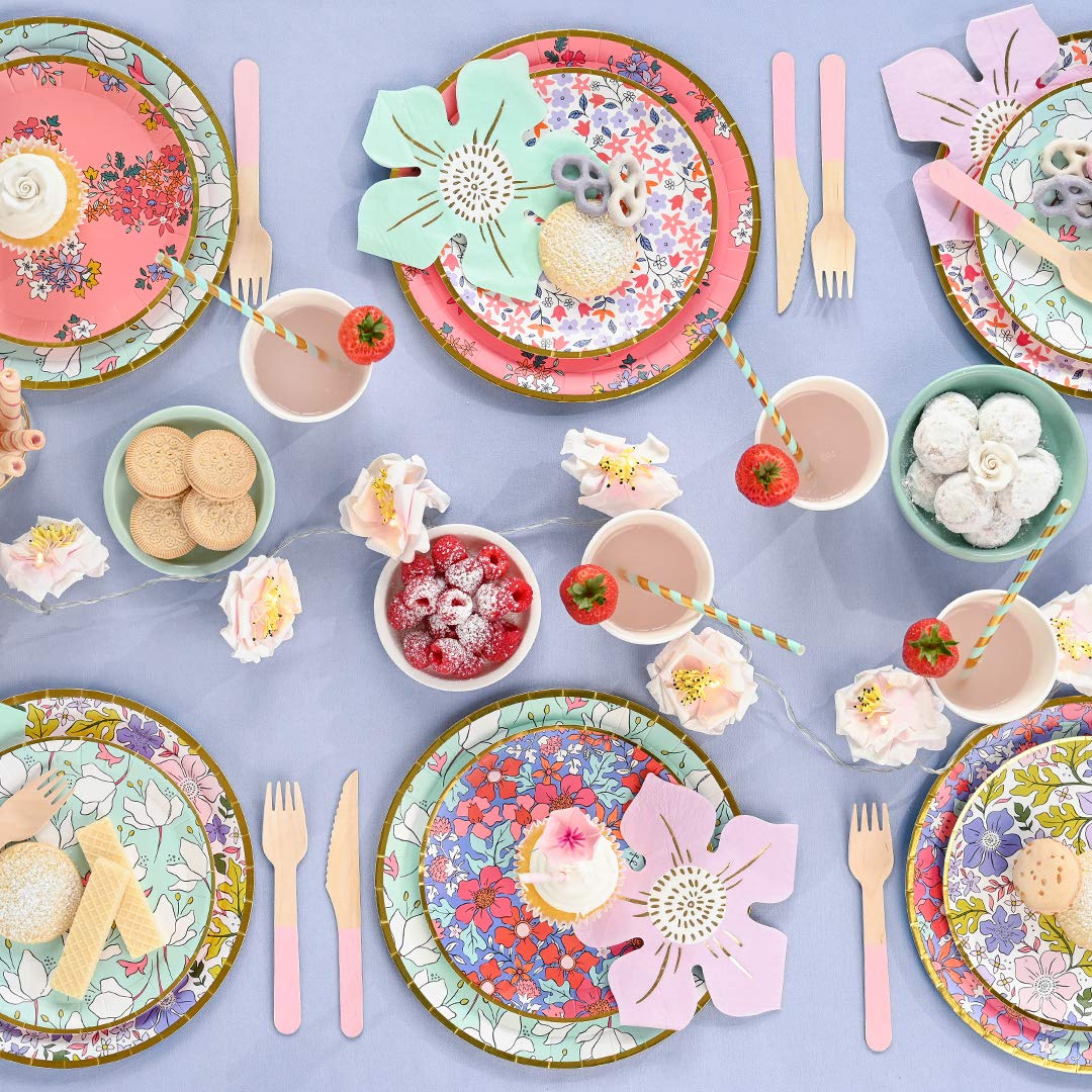 Coterie Floral Paper Cups (Set of 10) - 9oz Decorative Disposable Cups with Elegant Floral Design for Wedding, Birthday Party, Baby Shower, Tea Party & Summer Events - Perfect for Bridal Showers, Garden Parties & Outdoor Gatherings