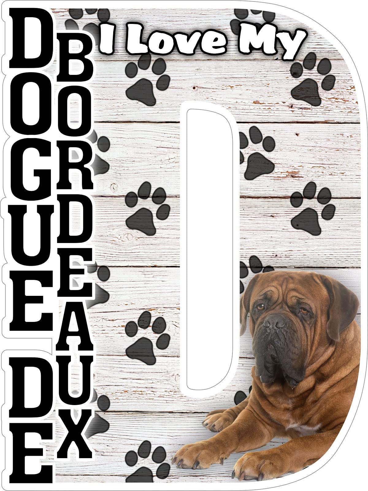 I Love My Dogue De Bordeaux Fridge Magnet - Cute French Bulldog Refrigerator Decor for Kitchen, Office & Gifts