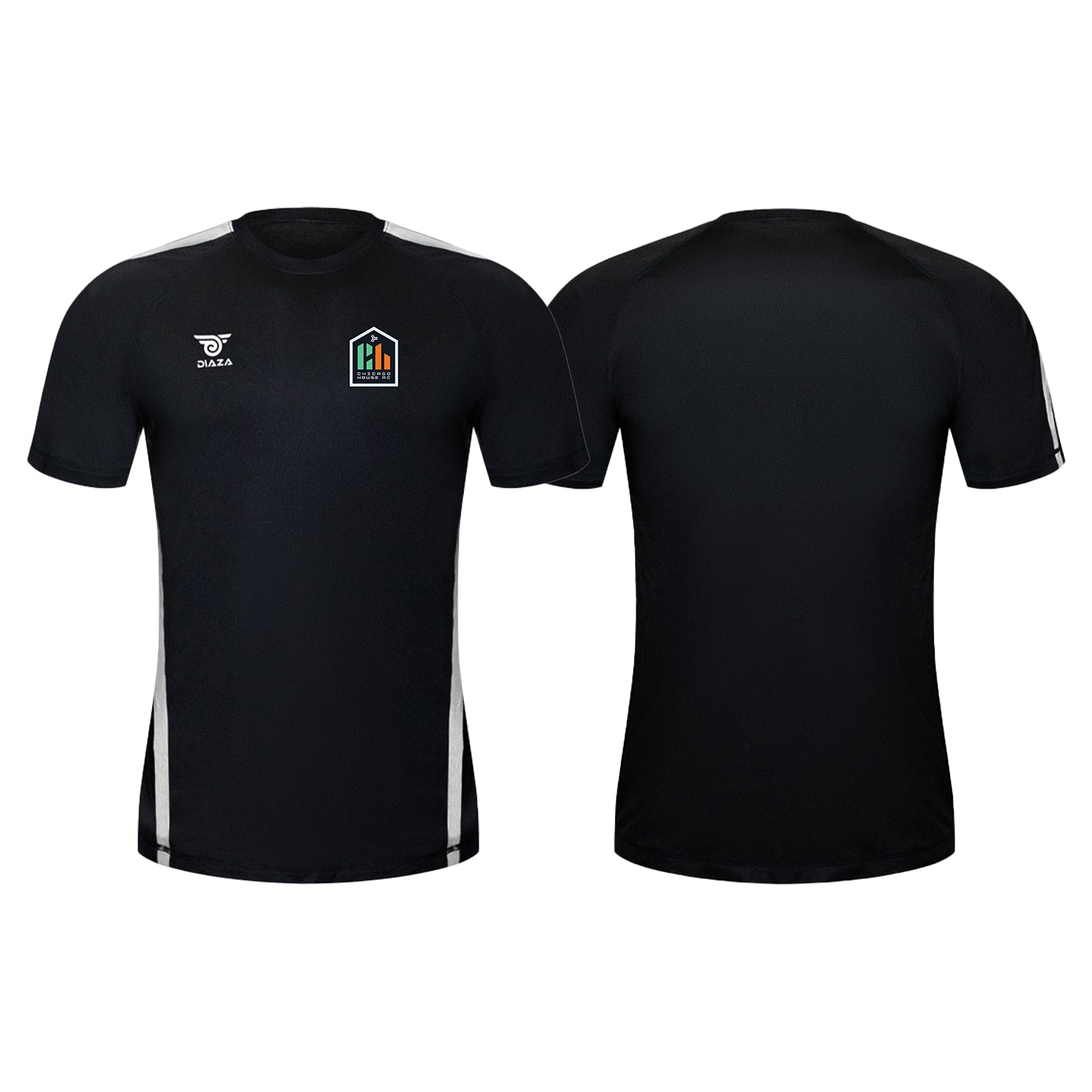 Chicago House Short Sleeve Jersey - Black & White Retro Soccer Shirt - Men's Vintage Football Jersey for Casual Wear & Game Day Outfits