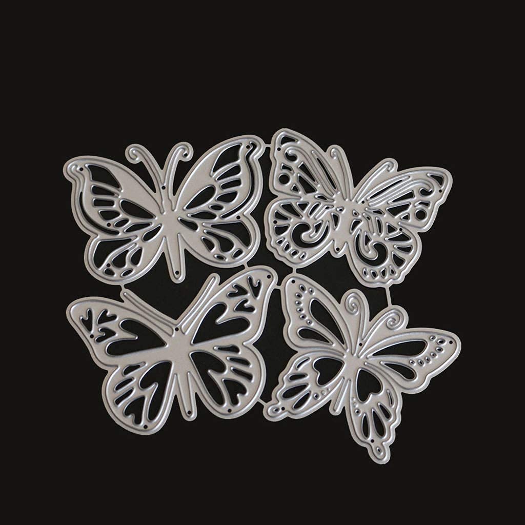 5-Piece Butterfly Metal Stamping Stencils for DIY Scrapbooking - Card Making, Embossing, Photo Album Decor - Perfect for Handmade Cards, Craft Projects & Gift Wrapping Supplies