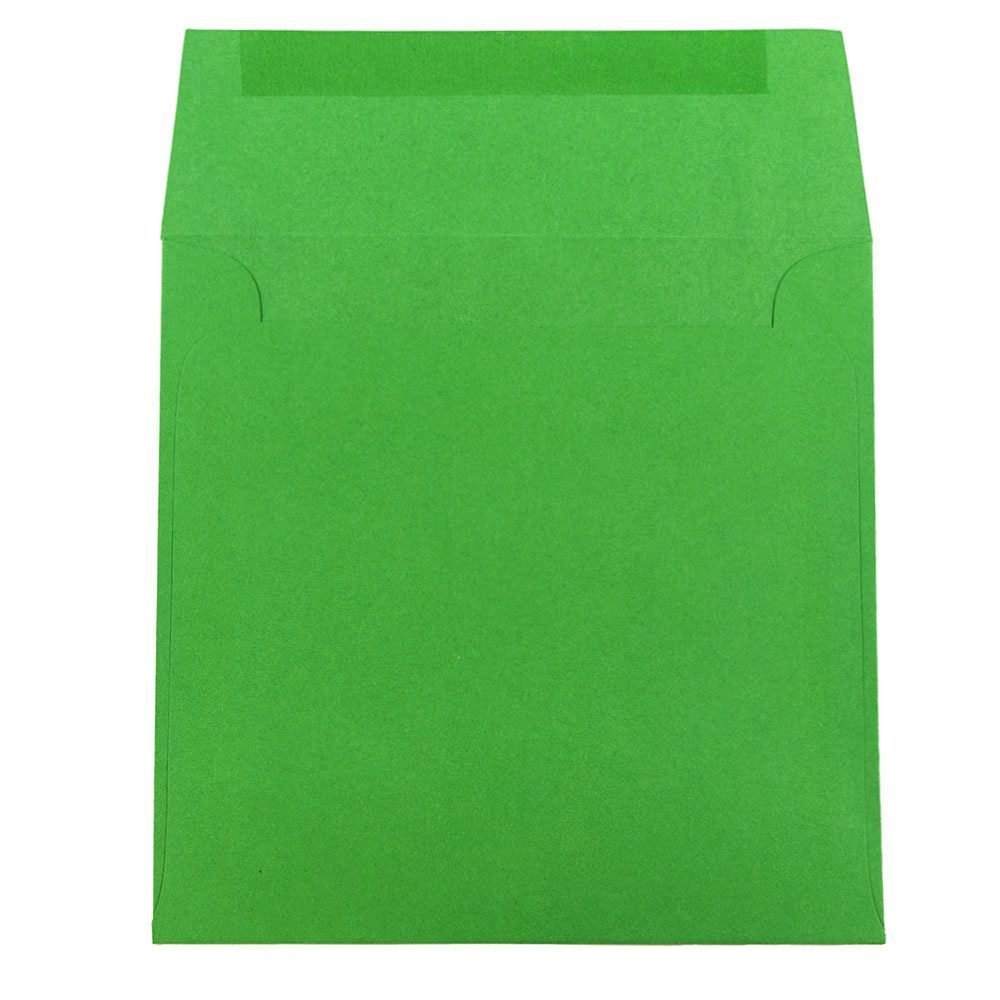 JAM PAPER 6.5 x 6.5 Inch Square Green Recycled Invitation Envelopes - 50 Pack - Perfect for Wedding Invitations, Greeting Cards & Business Correspondence