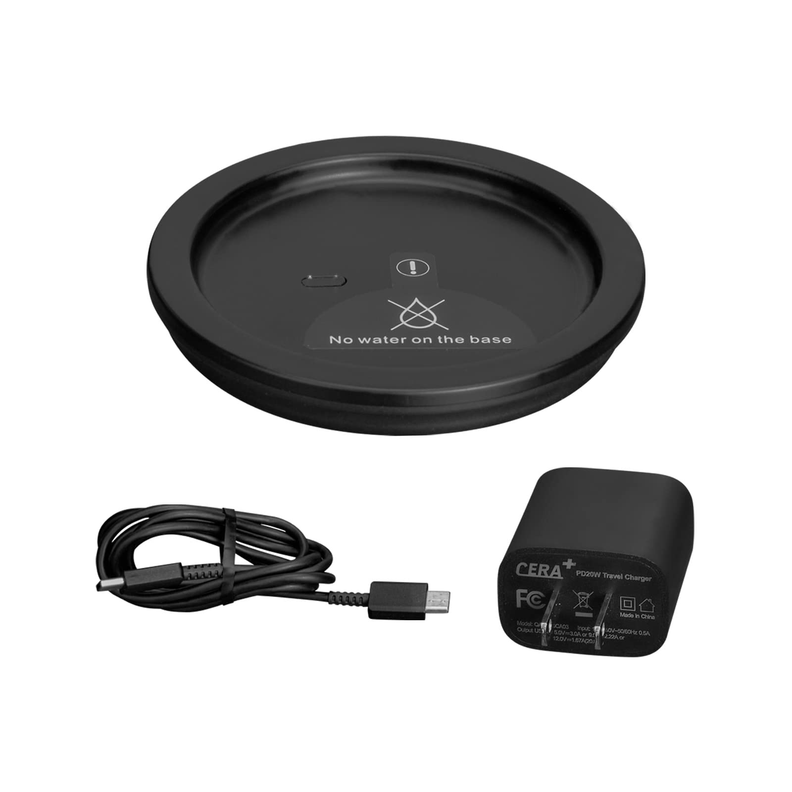 CERA+ Smart Mug Charging Coaster with Adapter - Wireless Charging Dock for Temperature Control Coffee Mug - Perfect for Office, Home & Travel Use