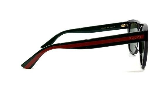 Gucci GG 0926S 006 Black/Green Flat Top Unisex Sunglasses for Men & Women - UV Protection, Fashionable Square Frame for Outdoor Activities, Beach & Driving