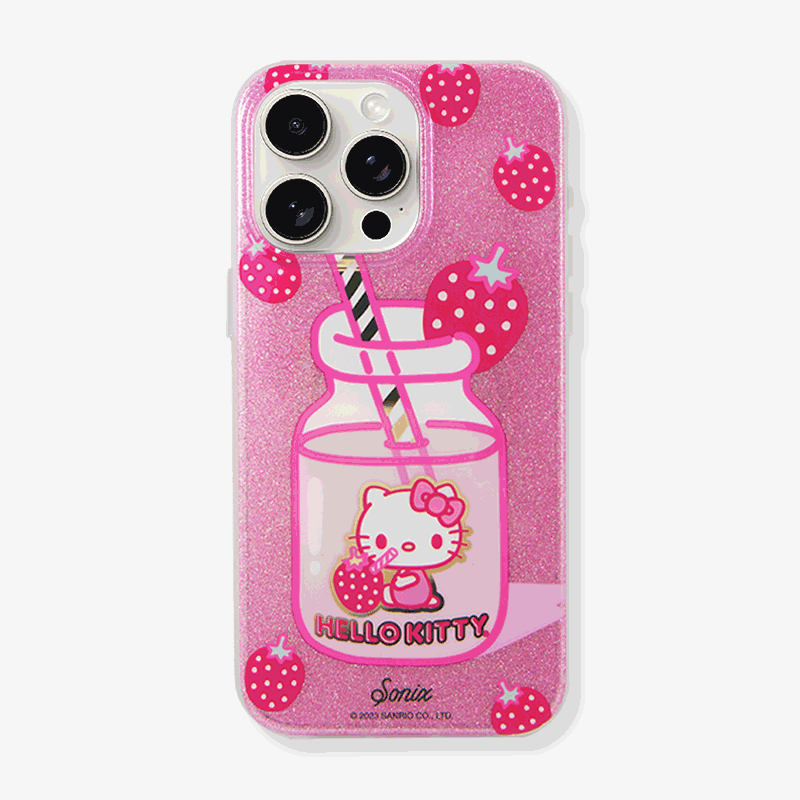 Hello Kitty Strawberry Milk MagSafe Compatible iPhone Case - Cute Protective Cover for iPhone 12/13/14 Pro Max - Perfect for School, Work & Everyday Use