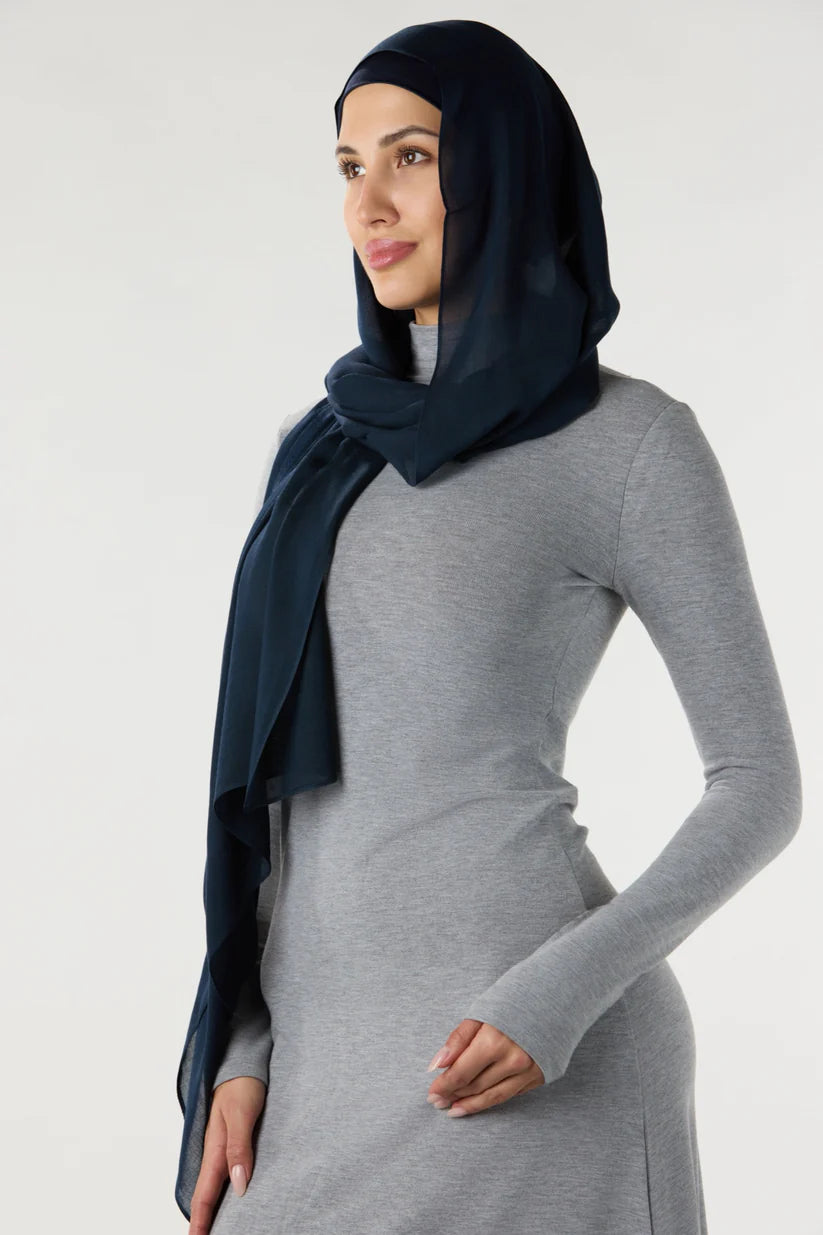 Premium Modal Hijab with Matching Undercap - Orange, Billiard Green & Dark Navy (3-Pack) | Soft & Breathable for Daily Wear, Work & Special Occasions
