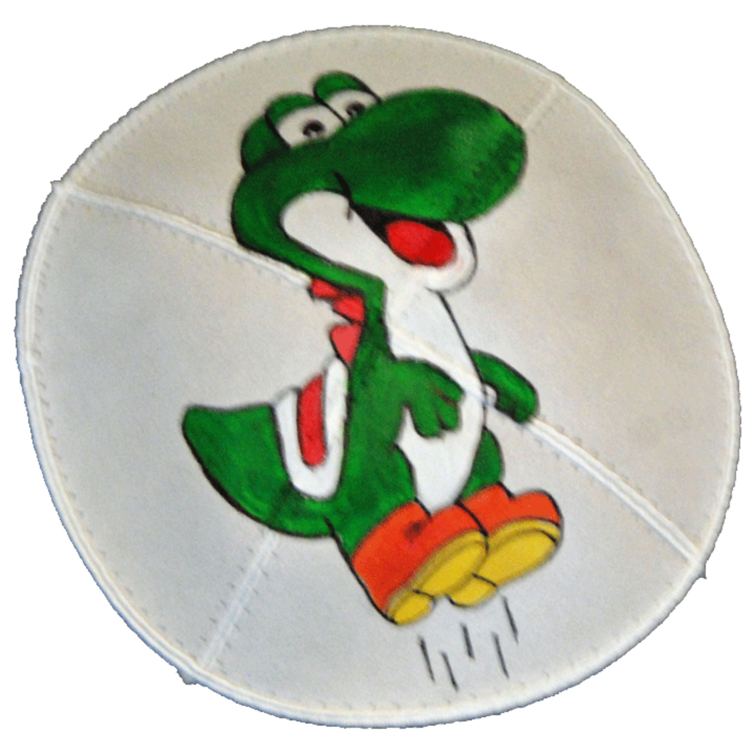 Hand-Painted Green Dinosaur Kippah (Yarmulke) for Jewish Men - Perfect for Bar Mitzvah, Synagogue & Gaming Enthusiasts