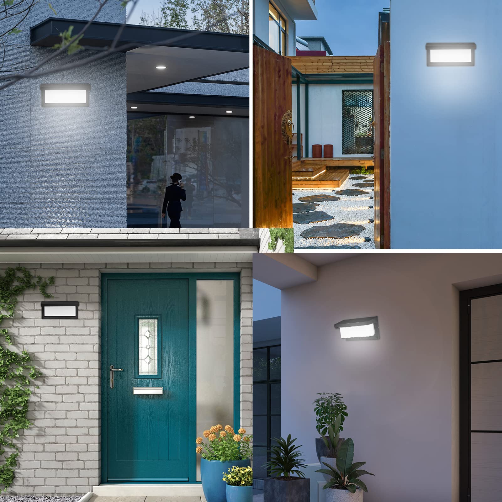 18W Modern Outdoor Wall Sconce Light - 6500K Cold White IP65 Waterproof Porch Light Fixture - Durable Exterior Wall Mounted Lamp for Patio, Hallway, Garden & Landscape Lighting - Perfect for Home, Hotel and Commercial Spaces