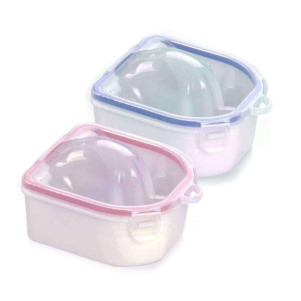 2Pcs Nail Soaking Bowls for Acrylic & Dip Powder Removal - Manicure Soak Off Trays with Acetone - Professional Nail Polish Remover Kit for Home & Salon Use - Perfect for Gel, Acrylic Nails and DIY Manicures