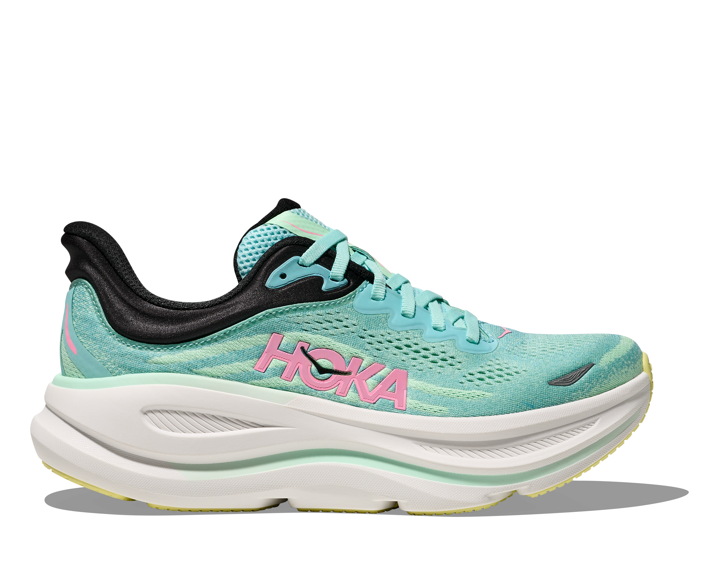 HOKA Women's Bondi 9 WIDE Running Shoes - Blue Spark/Mint Fluorite | Cushioned Comfort for Long Distance Running & Walking | Perfect for Road Running, Jogging, and Everyday Wear