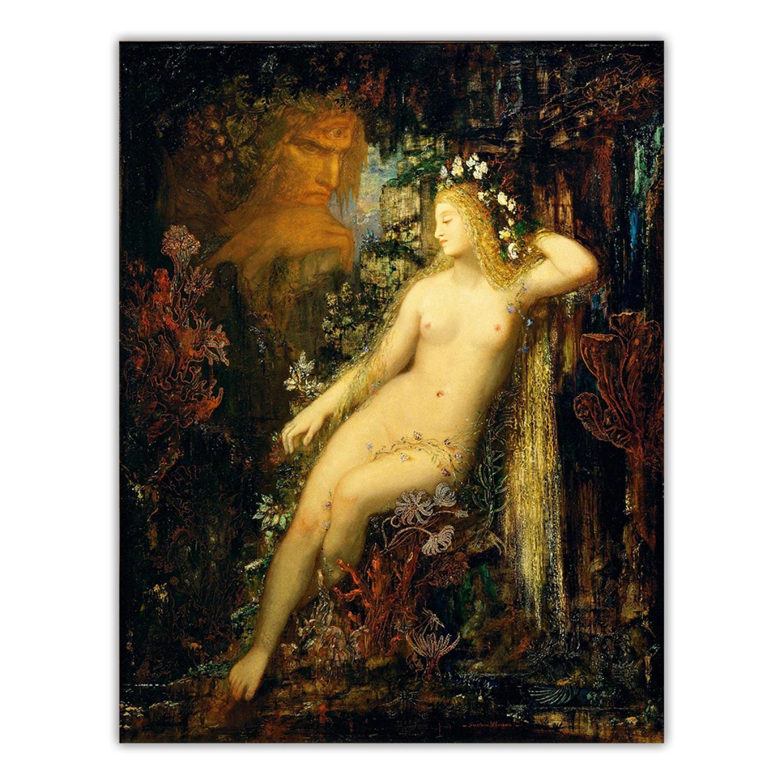Gustave Moreau Galatea Framed Canvas Print - Premium Wall Art Poster for Home Decor (80x105cm) - Perfect for Living Room, Bedroom & Office Decorations