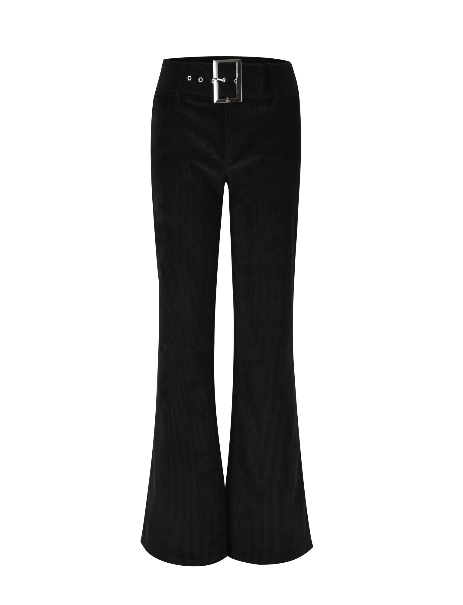 ANEYA Women's Black Corduroy Pants - High Waisted Stretch Comfort Fit for Casual, Work & Everyday Wear