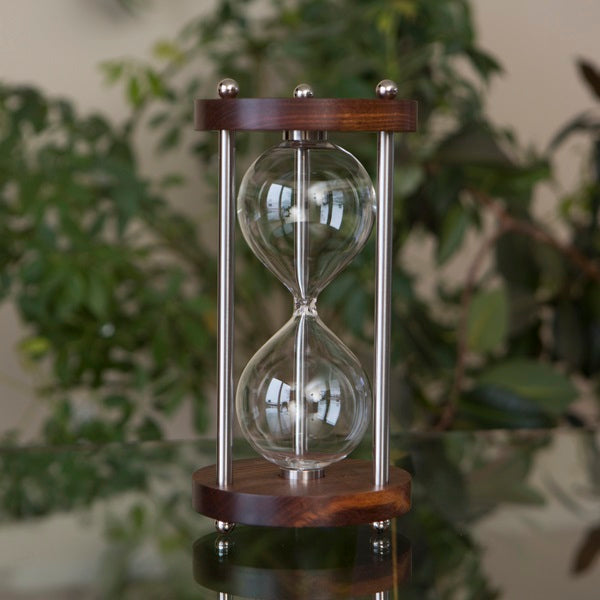 Premium Solid Chechen Wood Hourglass Kit with Metal Spindles - 30/60/90 Minute Sand Timer for Office, Classroom, Meditation & Home Decor