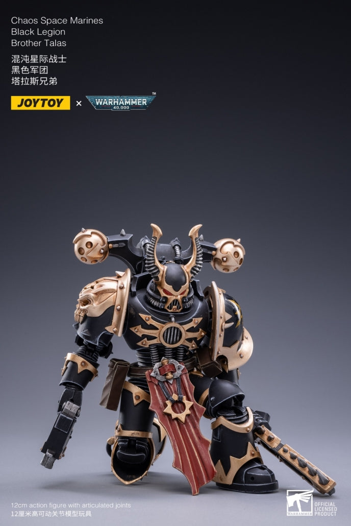 1/18 JOYTOY Warhammer 40K Chaos Space Marines Black Legion Action Figure - Chaos Brother Talas Collectible Model for Display & Gaming Scenes