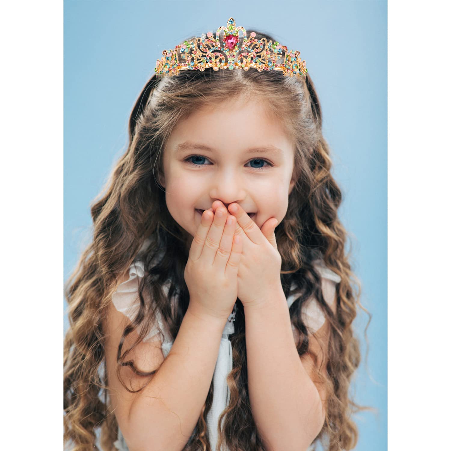 Birthday Girl Sash & Princess Tiara Set - Sparkly Blue Crown, Birthday Headband & Party Decorations for Girls | Perfect for Birthday Parties, Princess Themed Events & Photo Shoots