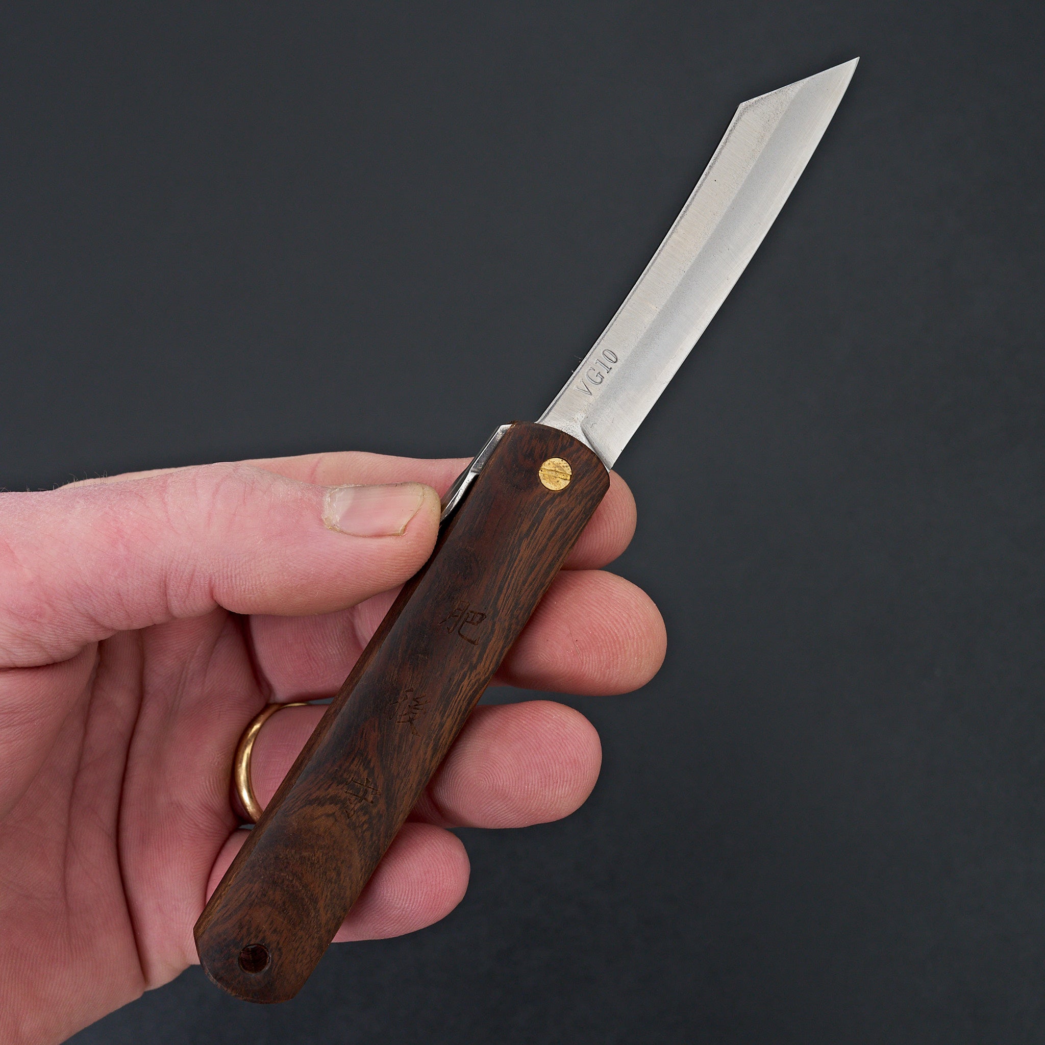 Premium Higonokami VG10 Folding Pocket Knife with Ironwood Handle - Japanese Style EDC Tool for Camping, Hiking & Outdoor Adventures