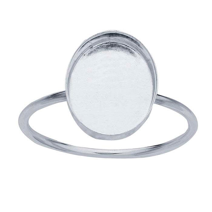 Sterling Silver 6x4mm & 10x8mm Oval Cabochon Ring Mounting - Size 5 to 8 - Blank Jewelry Setting for DIY Gemstone Rings - Perfect for Handmade Jewelry Making & Gift Giving