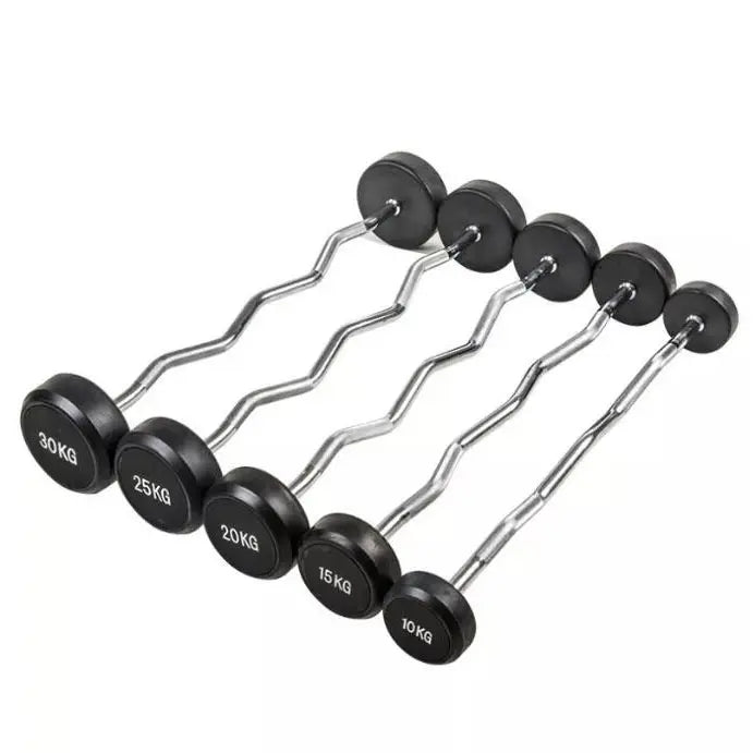 FITLAB Fixed Curl Bar and Rack Package - 10KG to 45KG Weight Set for Home Gym Strength Training & Muscle Building