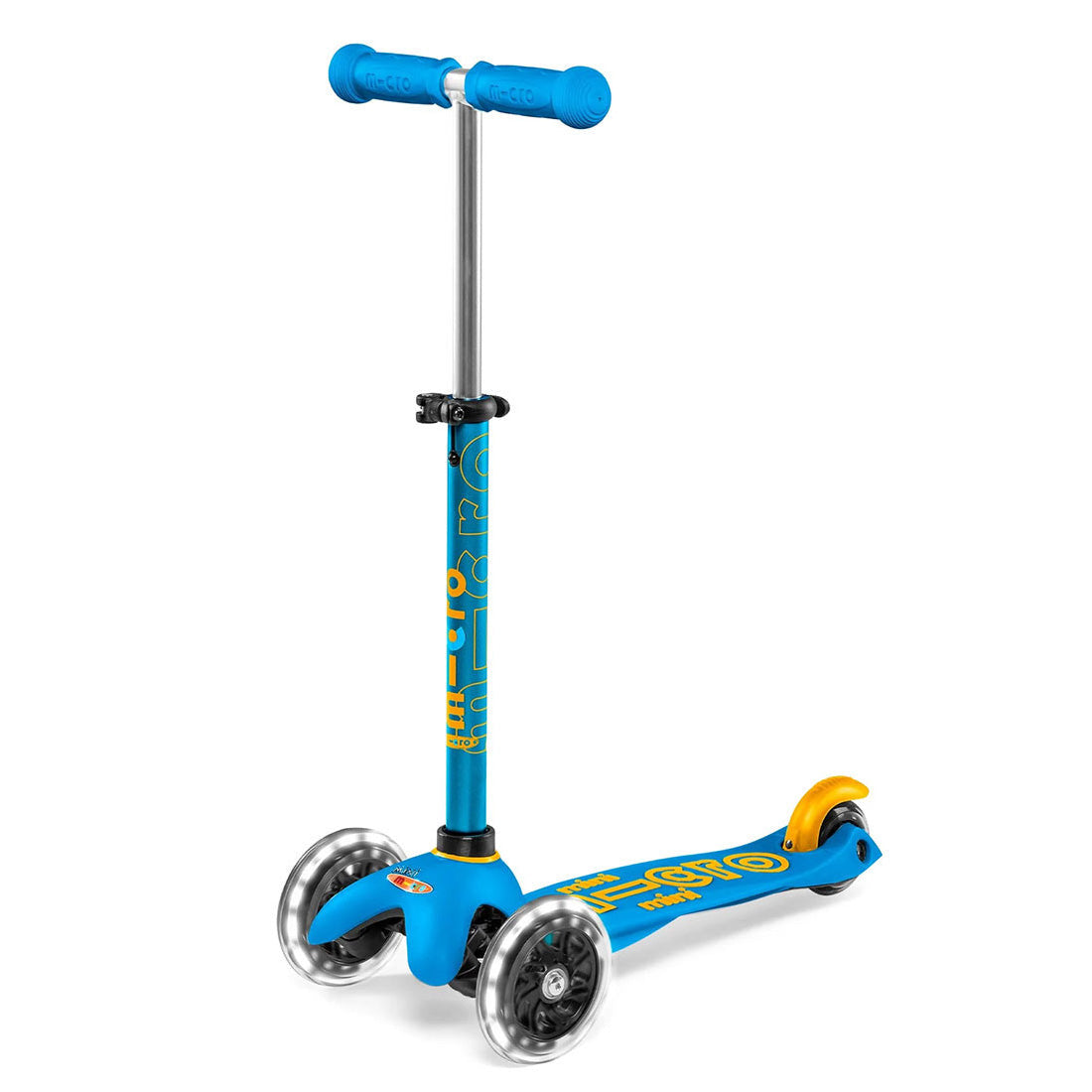 Micro Mini Deluxe 3 Wheel LED Scooter for Kids - Light Up Ocean Blue | Perfect for Commuting, Neighborhood Rides & Outdoor Fun
