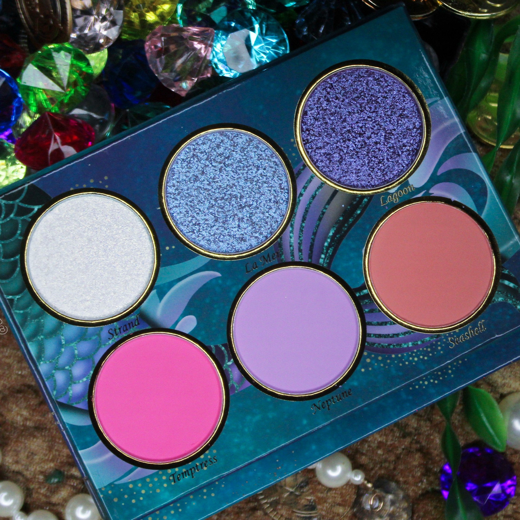 Mermaid Magic Face Palette - Highlighter & Blush Makeup Set for Glowing Skin | Perfect for Parties, Date Nights & Special Occasions