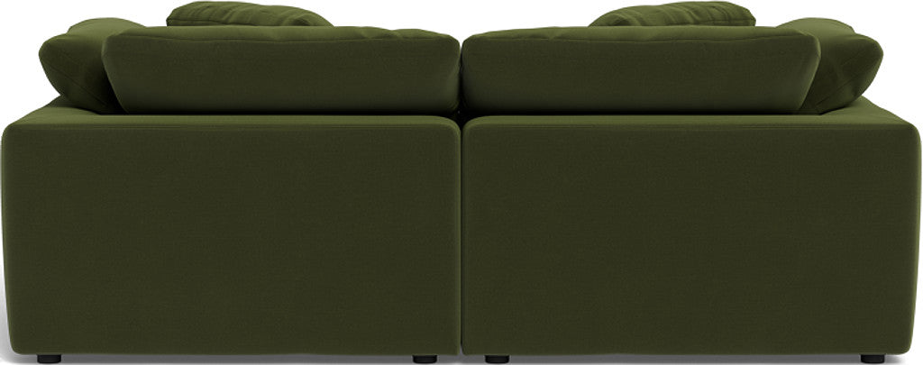 Fluffy 2-Piece Sectional Sofa with Ottoman - Soft Plush Fabric Living Room Couch for Cozy Home, Apartment, or Dorm Comfort - Perfect for Lounging, Movie Nights & Small Spaces