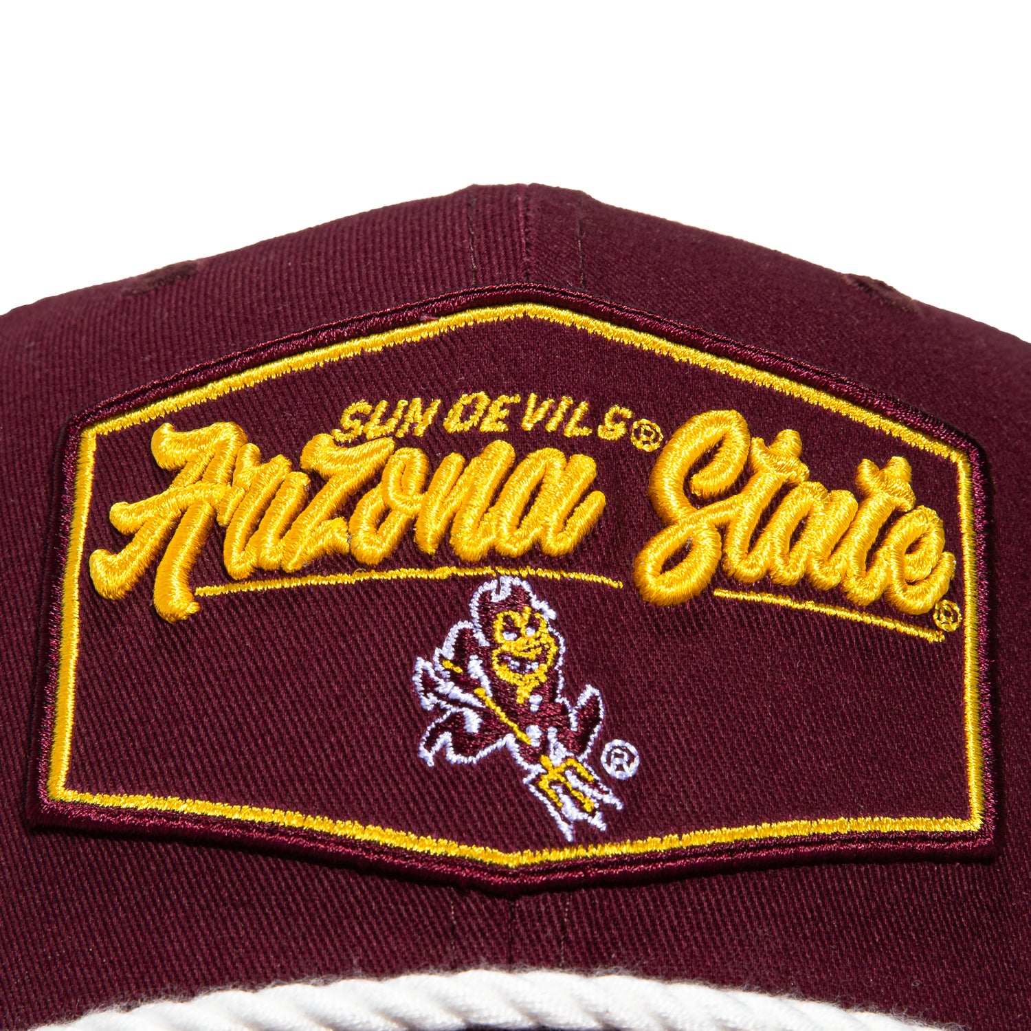 New Era 9Seventy Arizona State Sun Devils Patch Logo Adjustable Snapback Trucker Hat - Maroon & White - Perfect for College Sports, Tailgating & Fan Gear